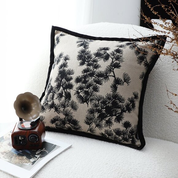 SOGA 2X 45cm Black Floral Pillowcase